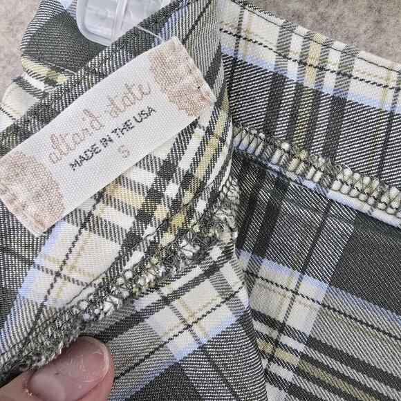 Plaid Green & White Pleated Skort With Side Slit Size S - Picture 6 of 11